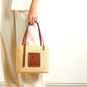 Loewe Small Raffia Basket Bag